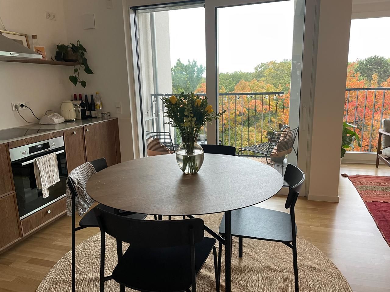 Modern newly-built two-bedroom apartment with balcony and elevator, with beautiful views of Hasenheide park