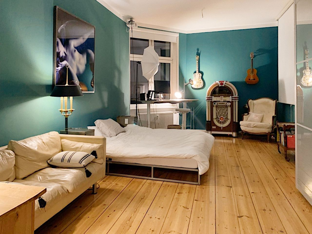 Charming, art-filled home in Prenzlauer Berg. Perfect home office set up!
