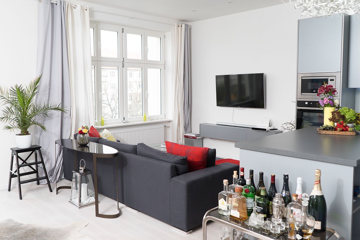 Fully Furnished, designer lighting and furnishings, one bedroom with a large living and kitchen area  (Prenzlauer Berg)