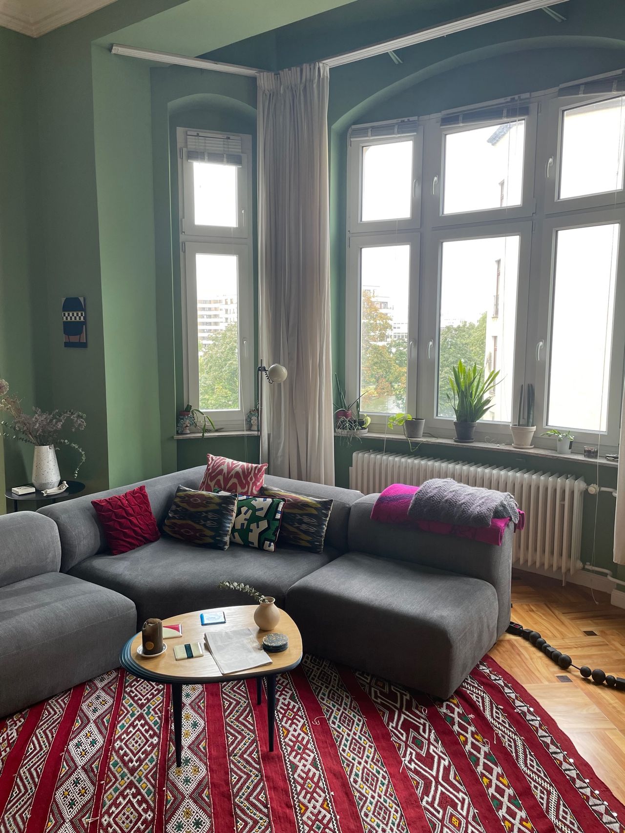 Spacious 19th Century Apartment with Balcony Overlooking the River Spree