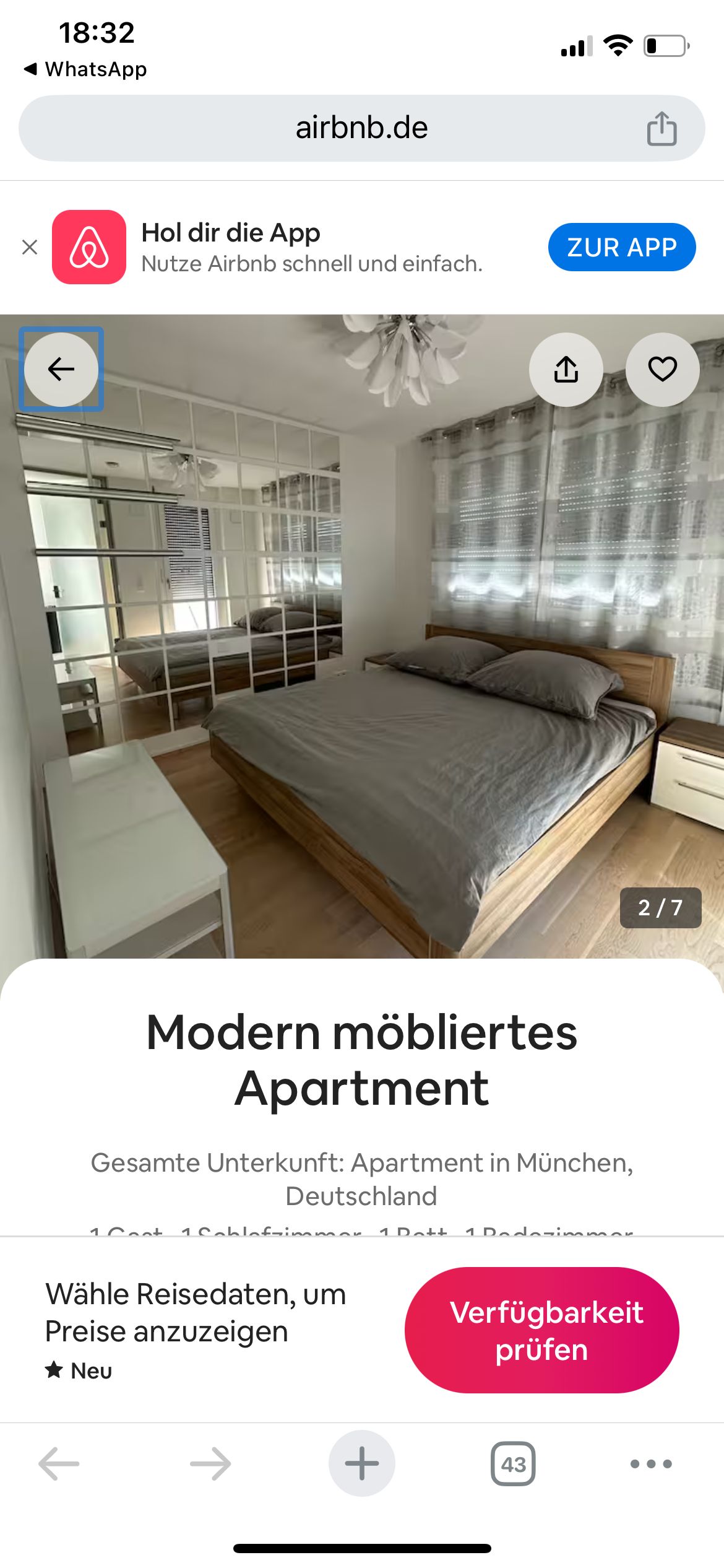 Stylish 2-Room Apartment with Balcony & Bathtub – Fully Furnished in Central Munich