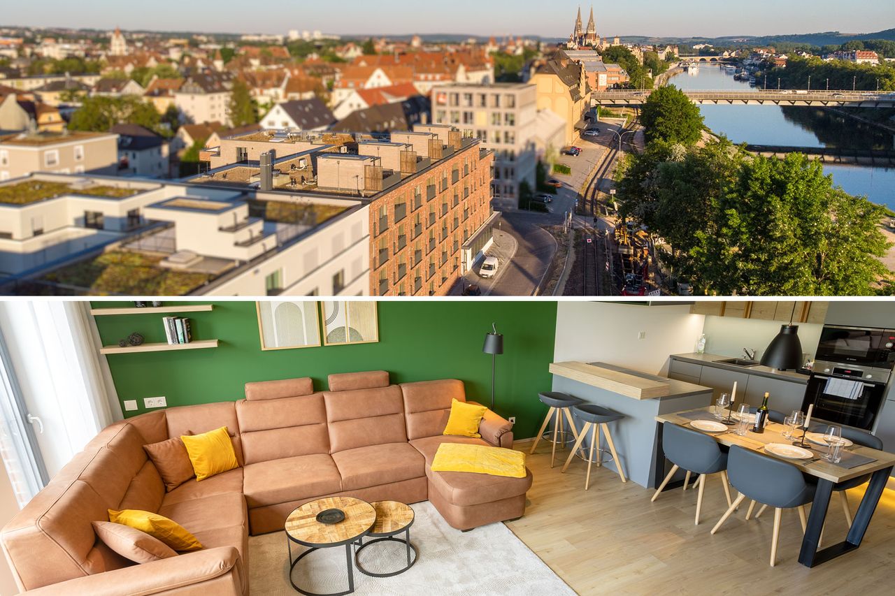 Premium 1-Bedroom Apartment, New Build, Central Location, River View, Air Conditioning, Rooftop Terrace