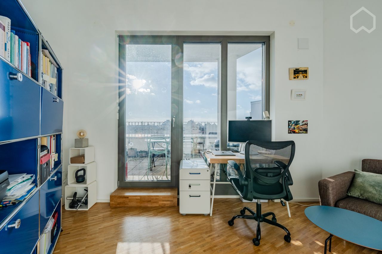Spacious Penthouse Living with Stunning Terrace Views in Mitte