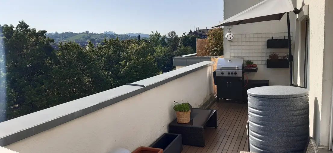 Beautiful furnished 2.5-room penthouse flat with large roof terrace!