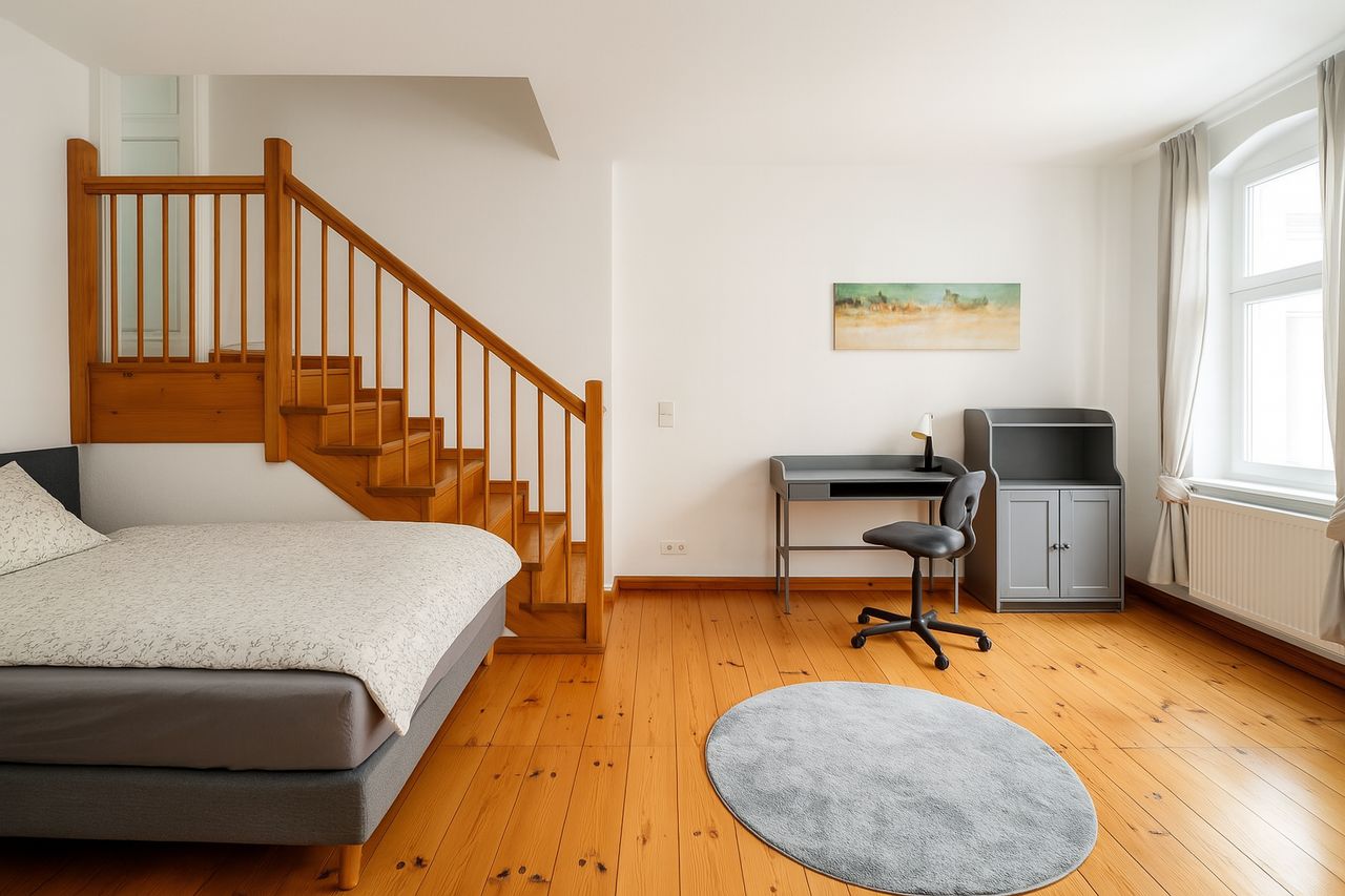 Charming 2-Room Berlin Altbau Apartment in Quiet Side Wing in One of Berlin's Best Area