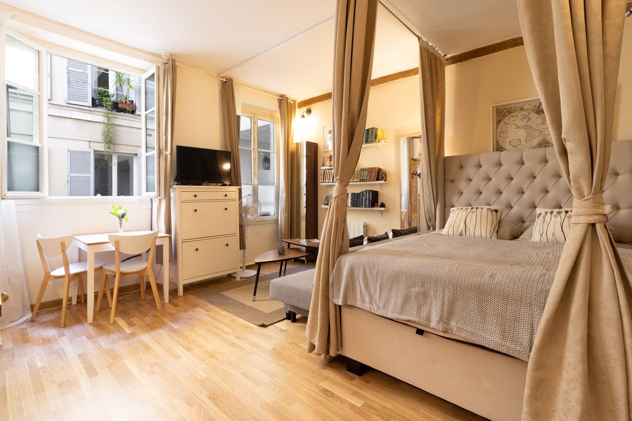 Charming renovated studio The Marais Green courtyard view