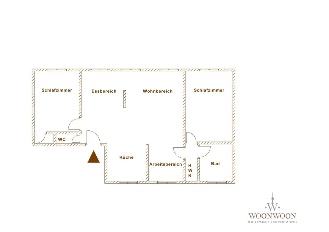 Furnished 3-room apartment with bright and spacious living area