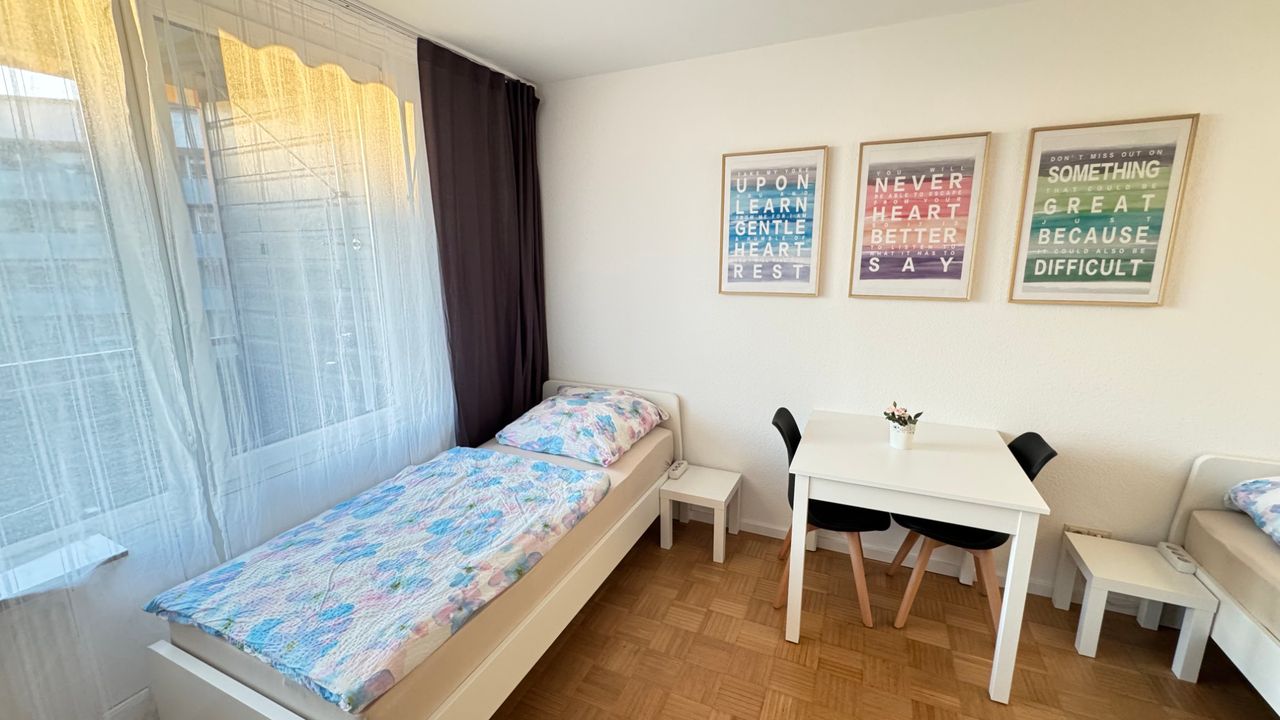 2-room apartment for workers with single beds – private kitchen and bathroom