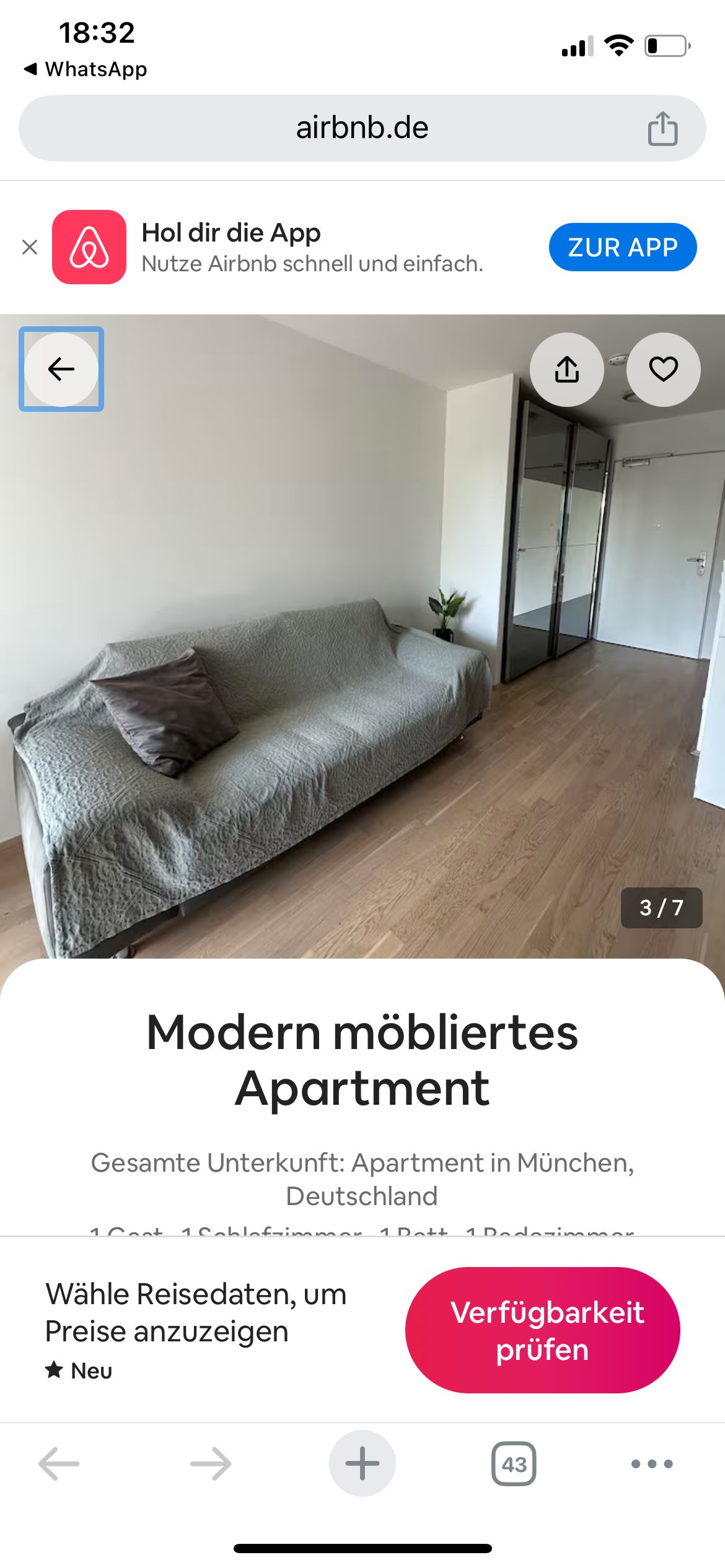 Stylish 2-Room Apartment with Balcony & Bathtub – Fully Furnished in Central Munich