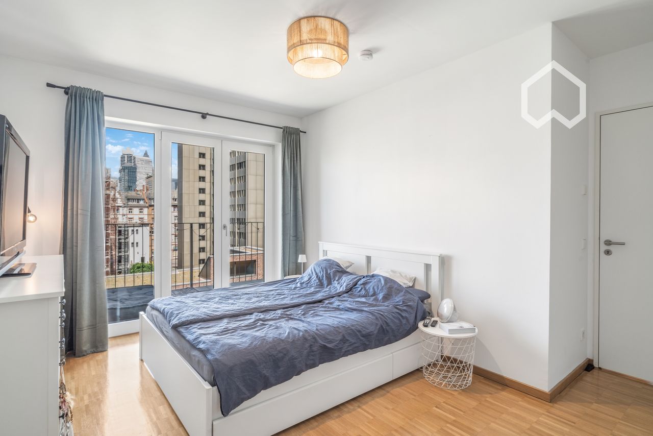 Stylish Temporary Living in Frankfurt's Westhafen – 3-Room Apartment with Balcony, Loggia, and Premium Features