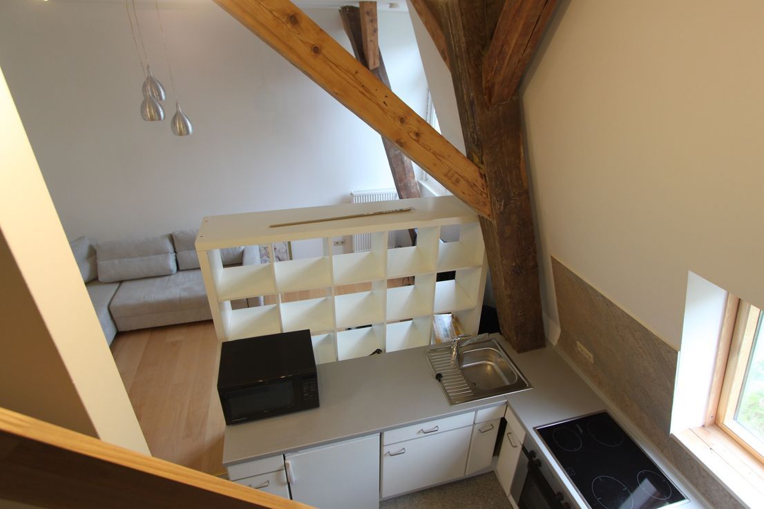 Furnished 2 room attic apartment with fitted kitchen in Erlangen