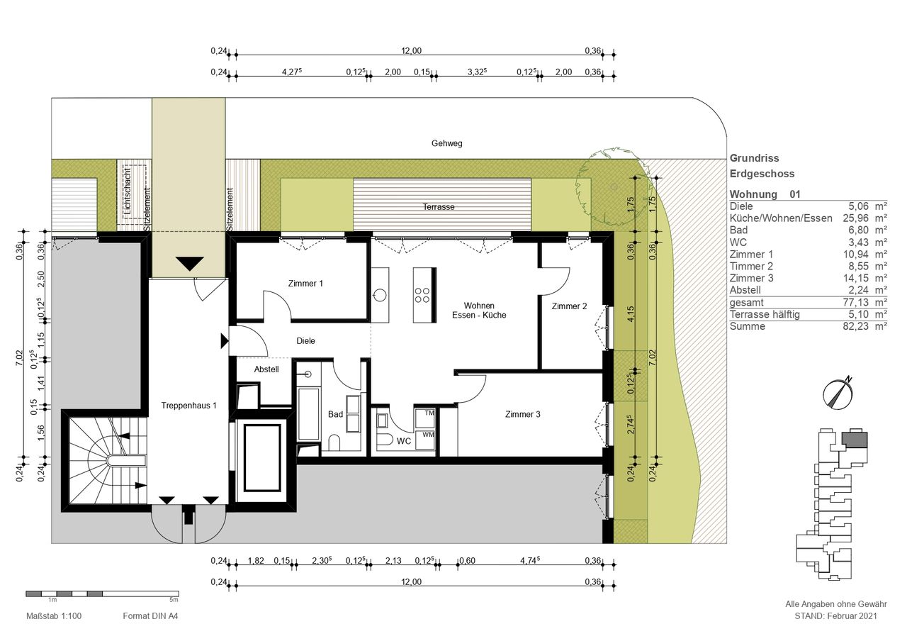 Bright, 4-rooms, Stylish, Garden, Underground Parking, Sauna