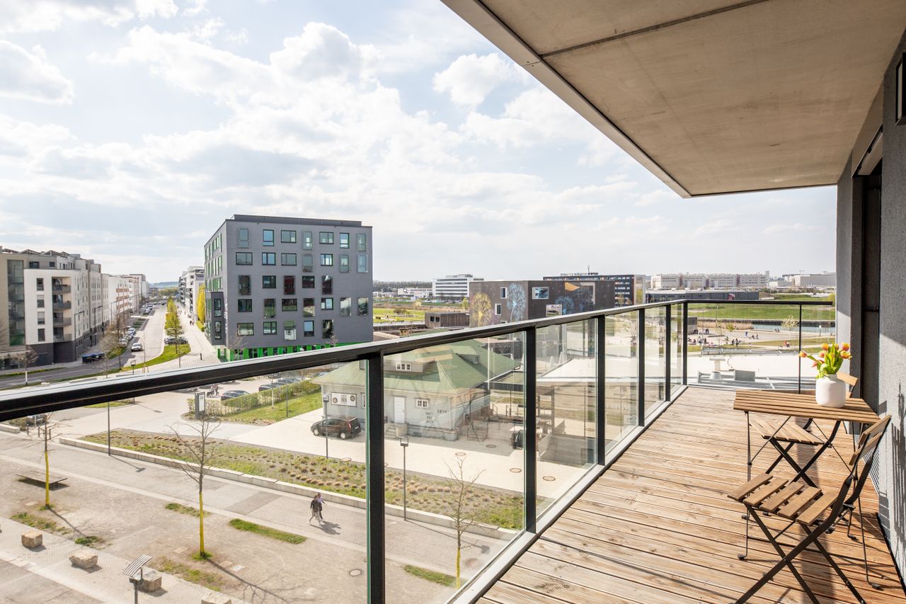 Modern studio with balcony, Motorworld Stuttgart
