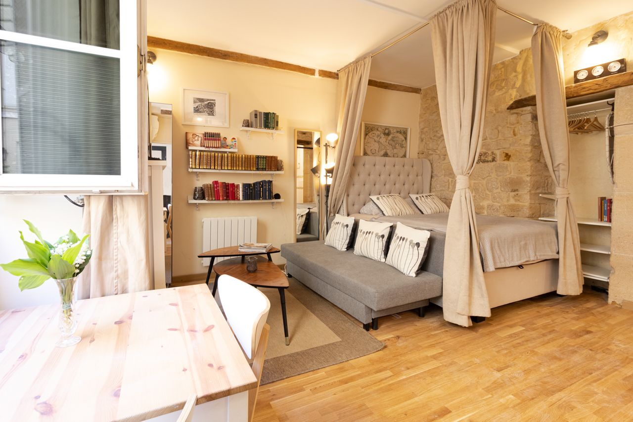 Charming renovated studio The Marais Green courtyard view