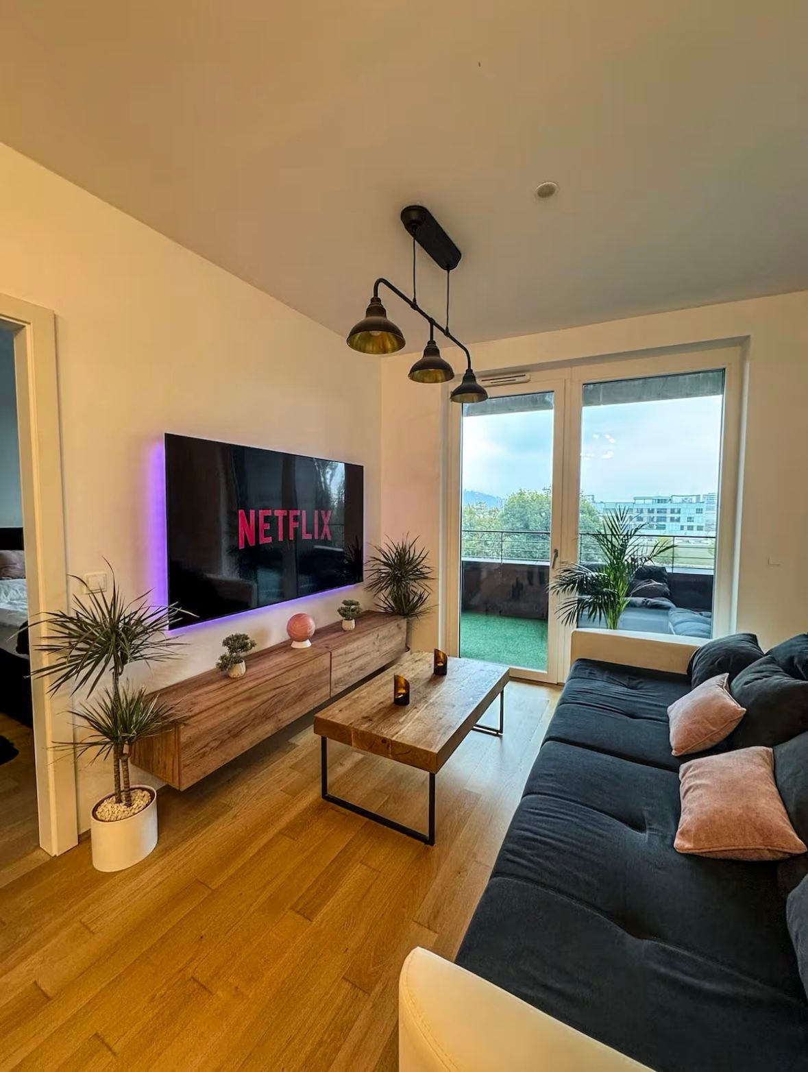 Castle hill view with modern comfort.