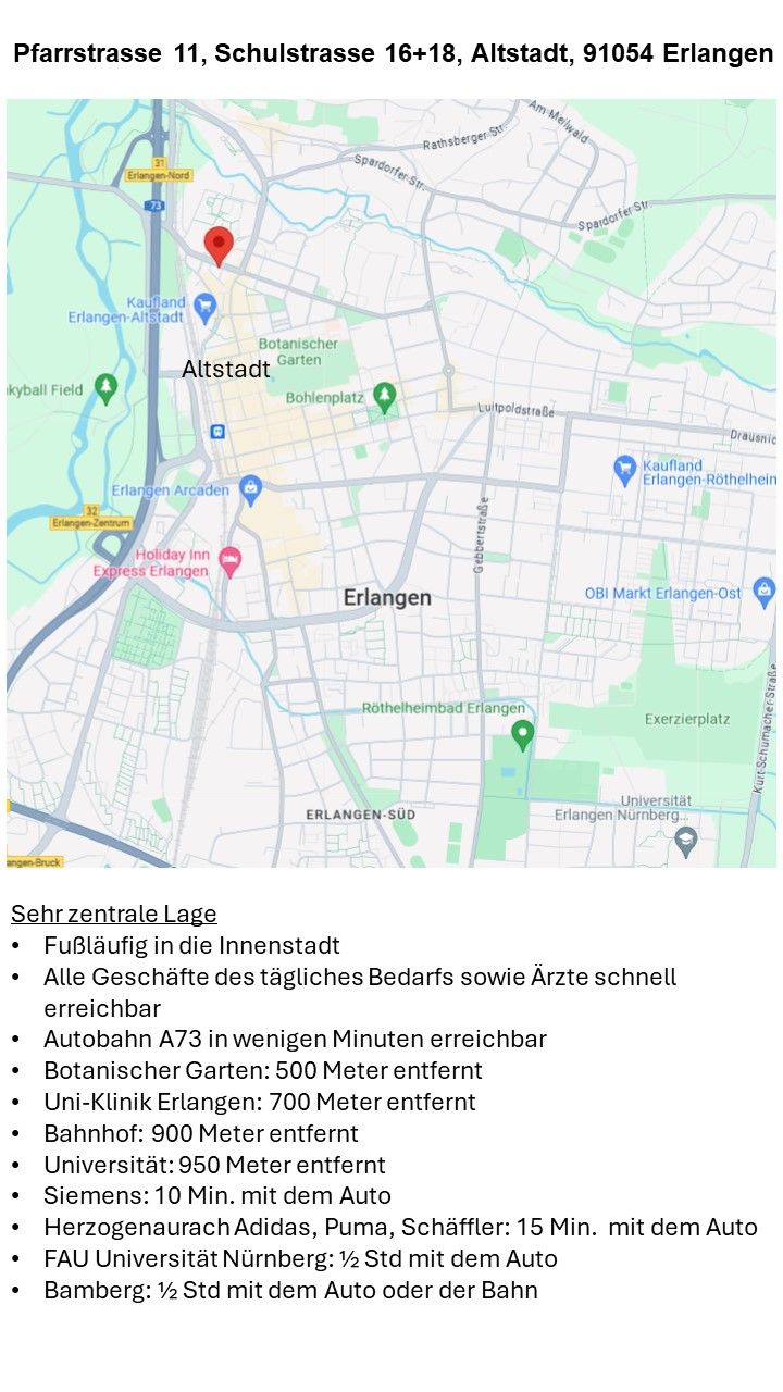 Spacious 2.5-room apartment (1st floor), contract with extension option, first occupancy, fully furnished, central, old town of Erlangen (price incl. 7 % VAT)