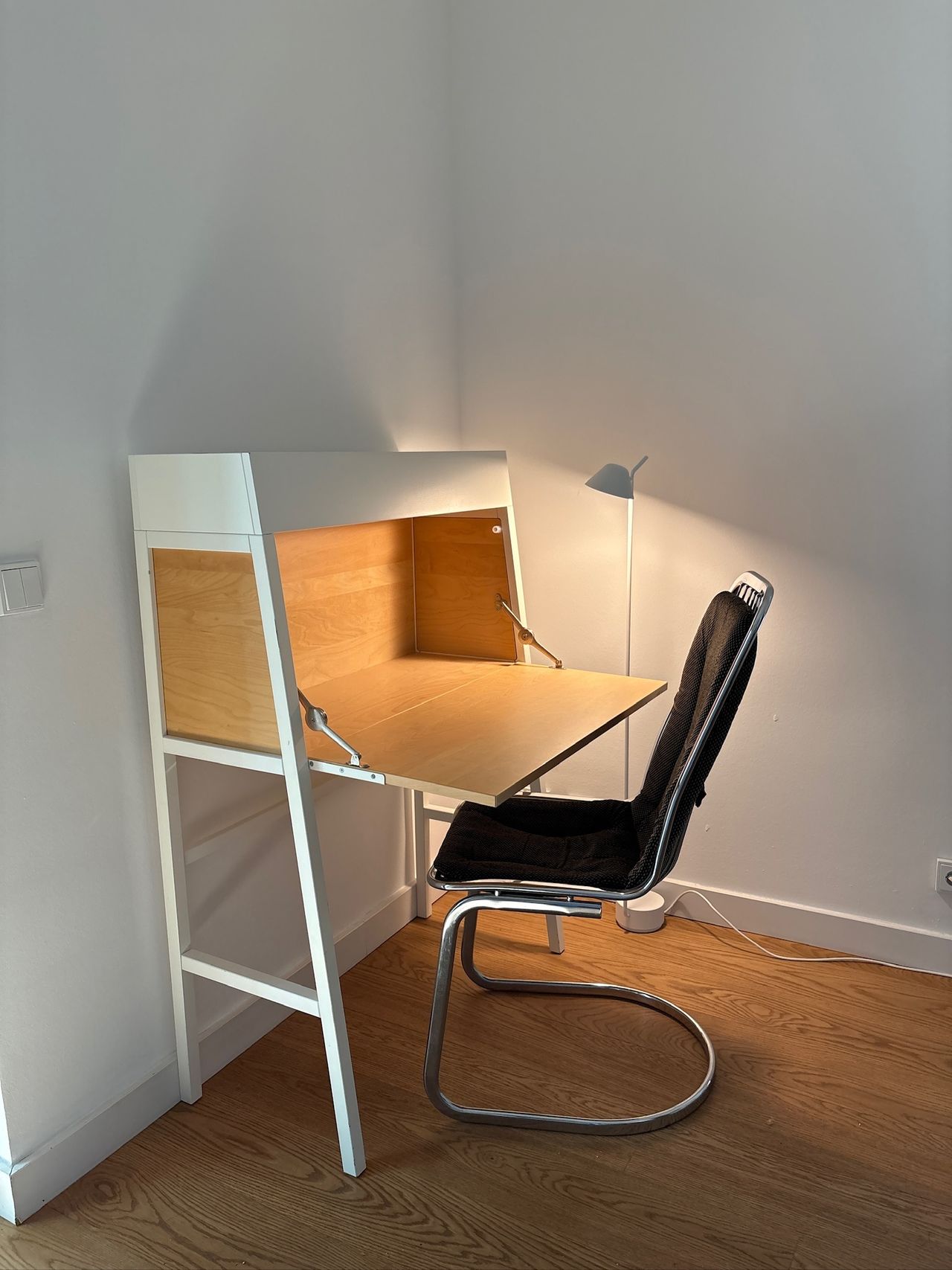 Luxury Furnished Historic Apartment with Terrace, Garage, Two Bedrooms & Gas Chimney in Prime Nordend Location