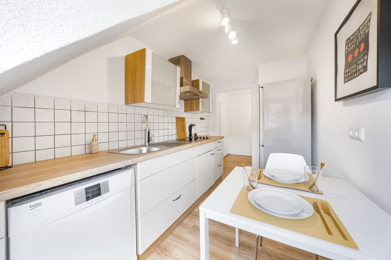 Cute and cozy loft in Essen,  2 Raum Wohnung mit Küche