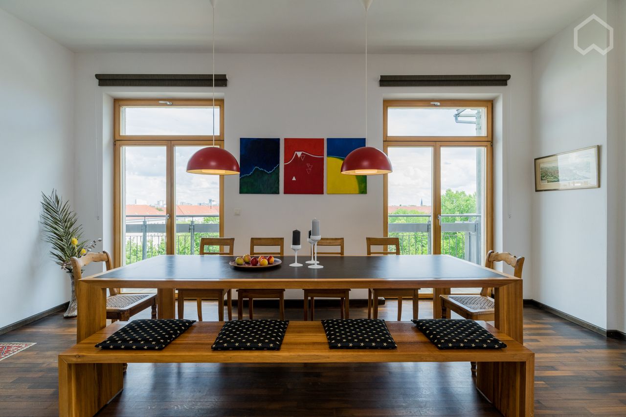 Penthouse-Apartment with 2 large terraces in core-rehabilitated old building in Prenzlauer Berg