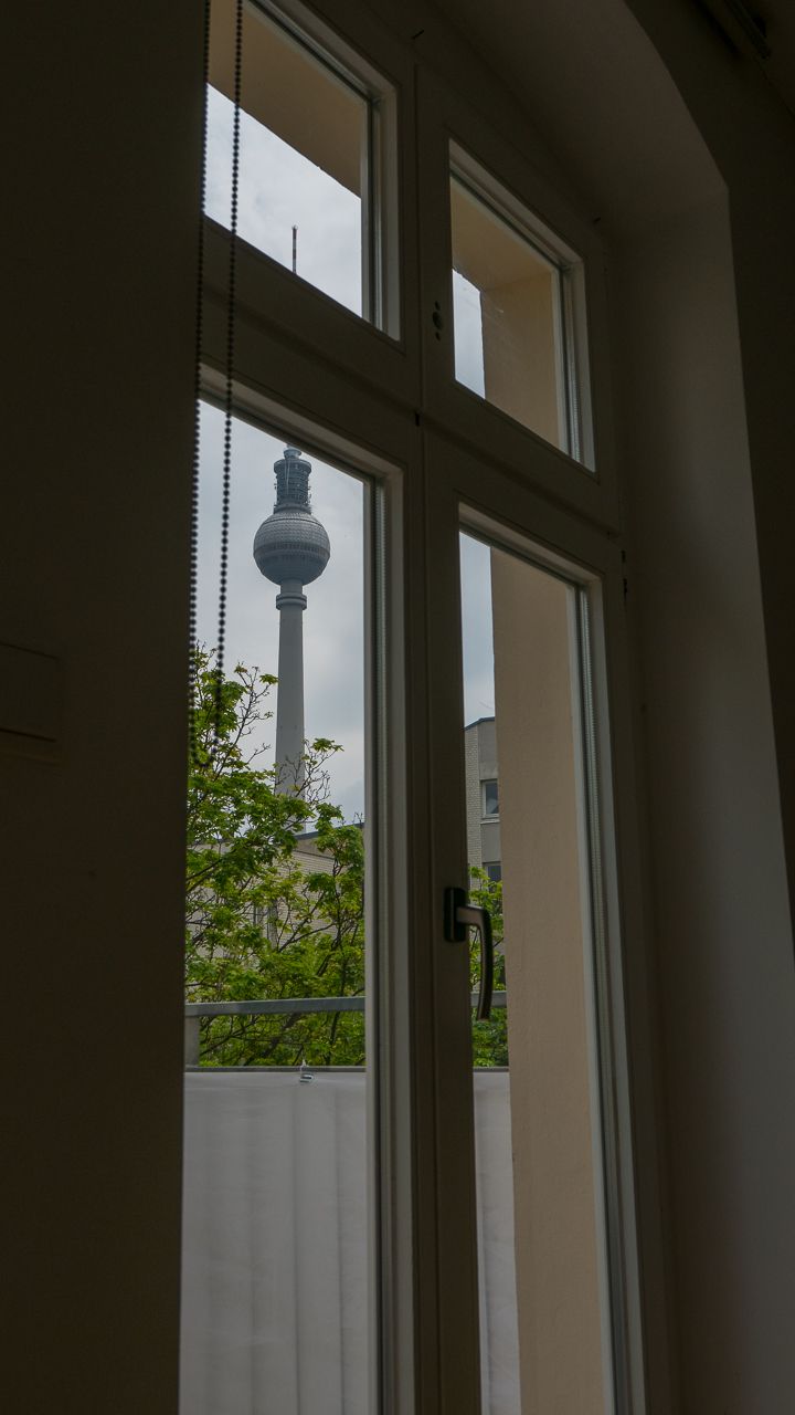Studio with balcony with view onto the TV Tower in Berlin Mitte