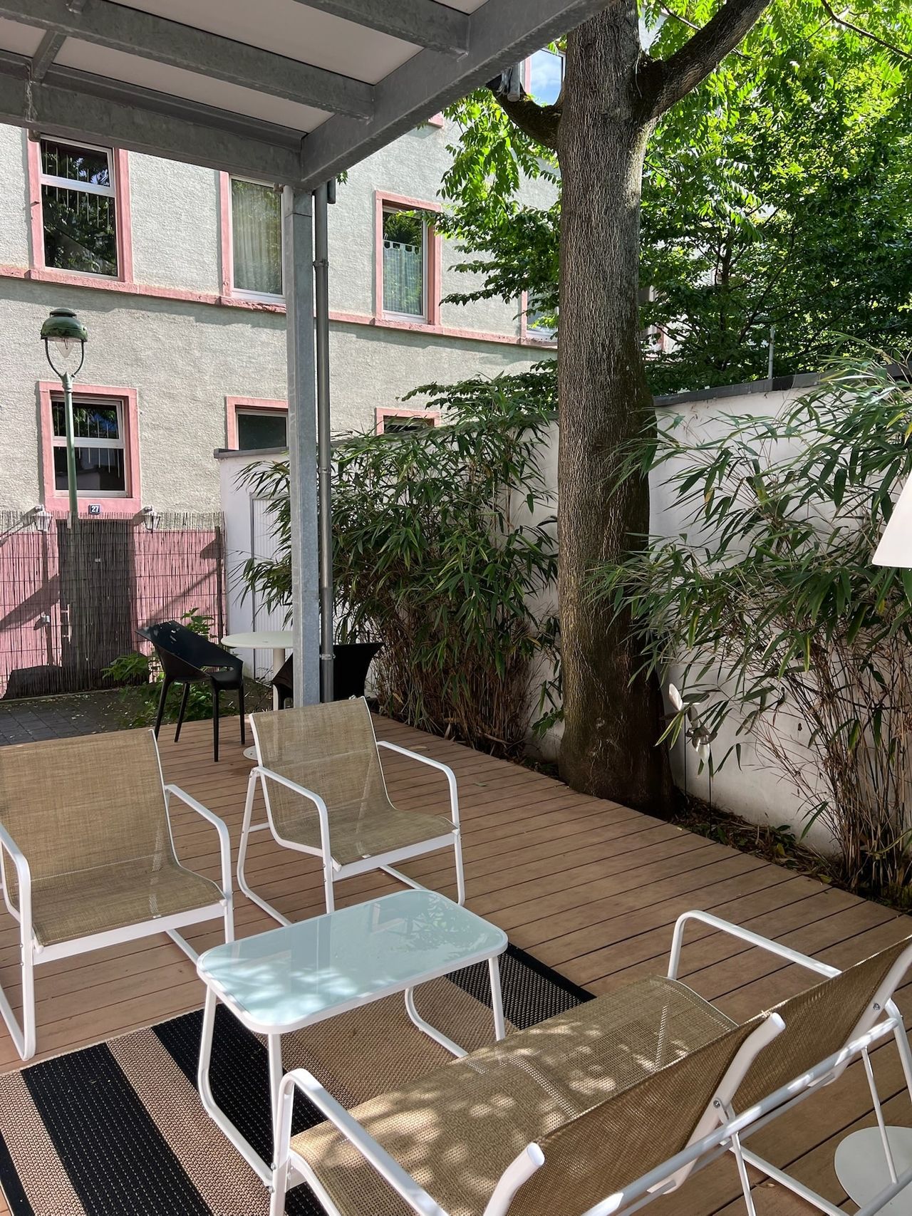 Luxury Furnished Historic Apartment with Terrace, Garage, Two Bedrooms & Gas Chimney in Prime Nordend Location