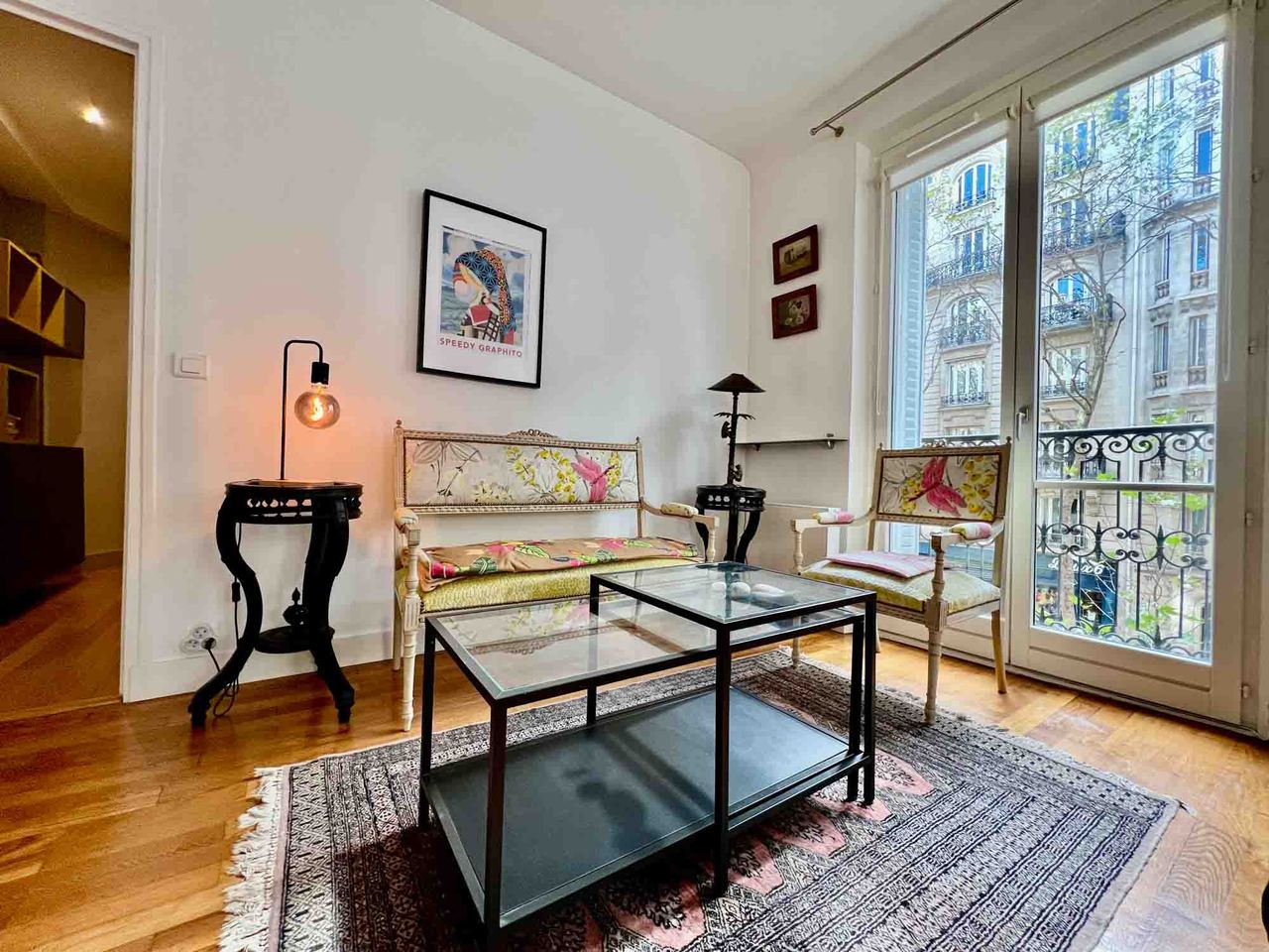 Charming Two-Room Furnished Apartment with Eiffel Tower View