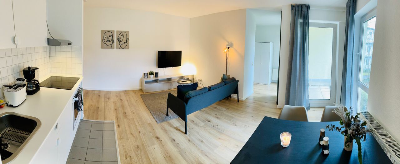 Bright and modern apartment in Hilden (parking space, balcony, cellar compartment)