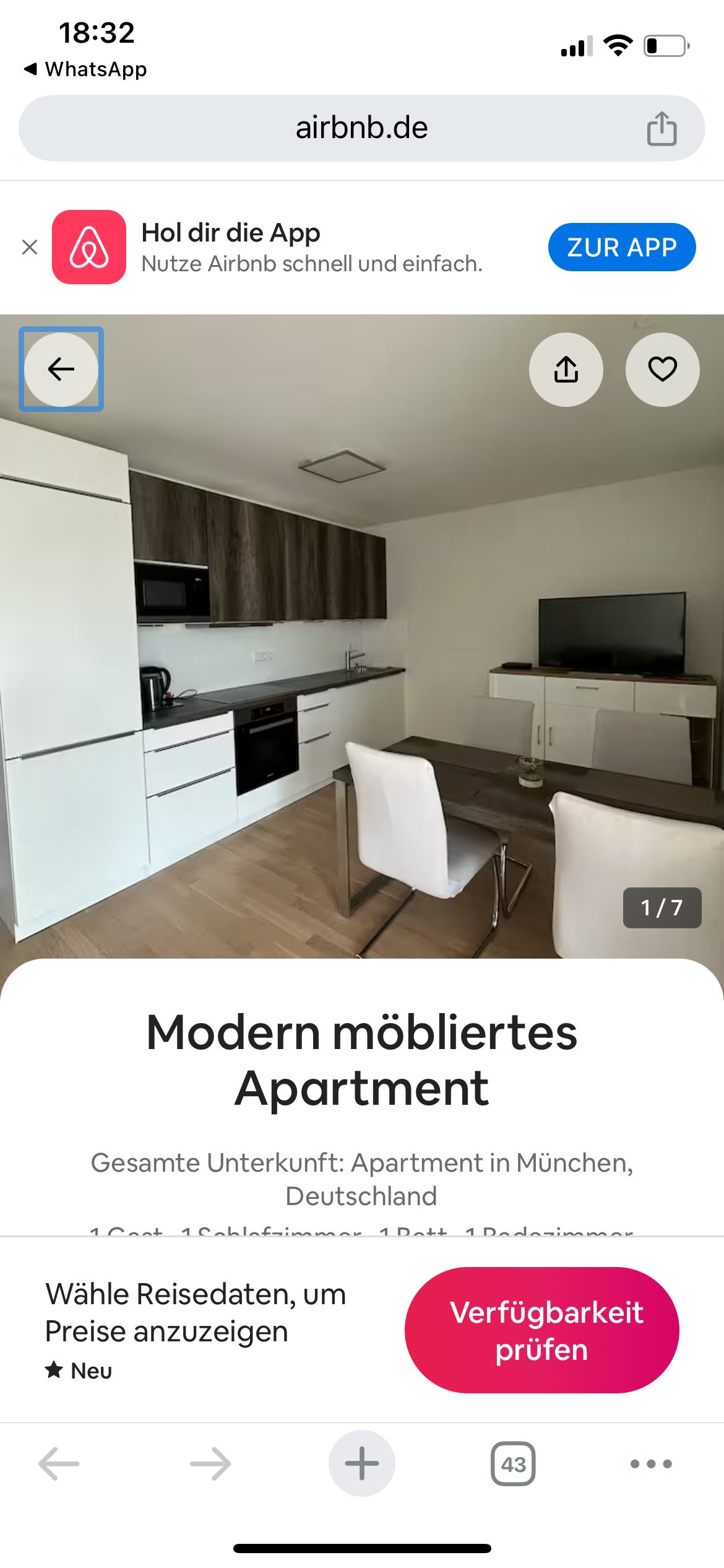 Stylish 2-Room Apartment with Balcony & Bathtub – Fully Furnished in Central Munich