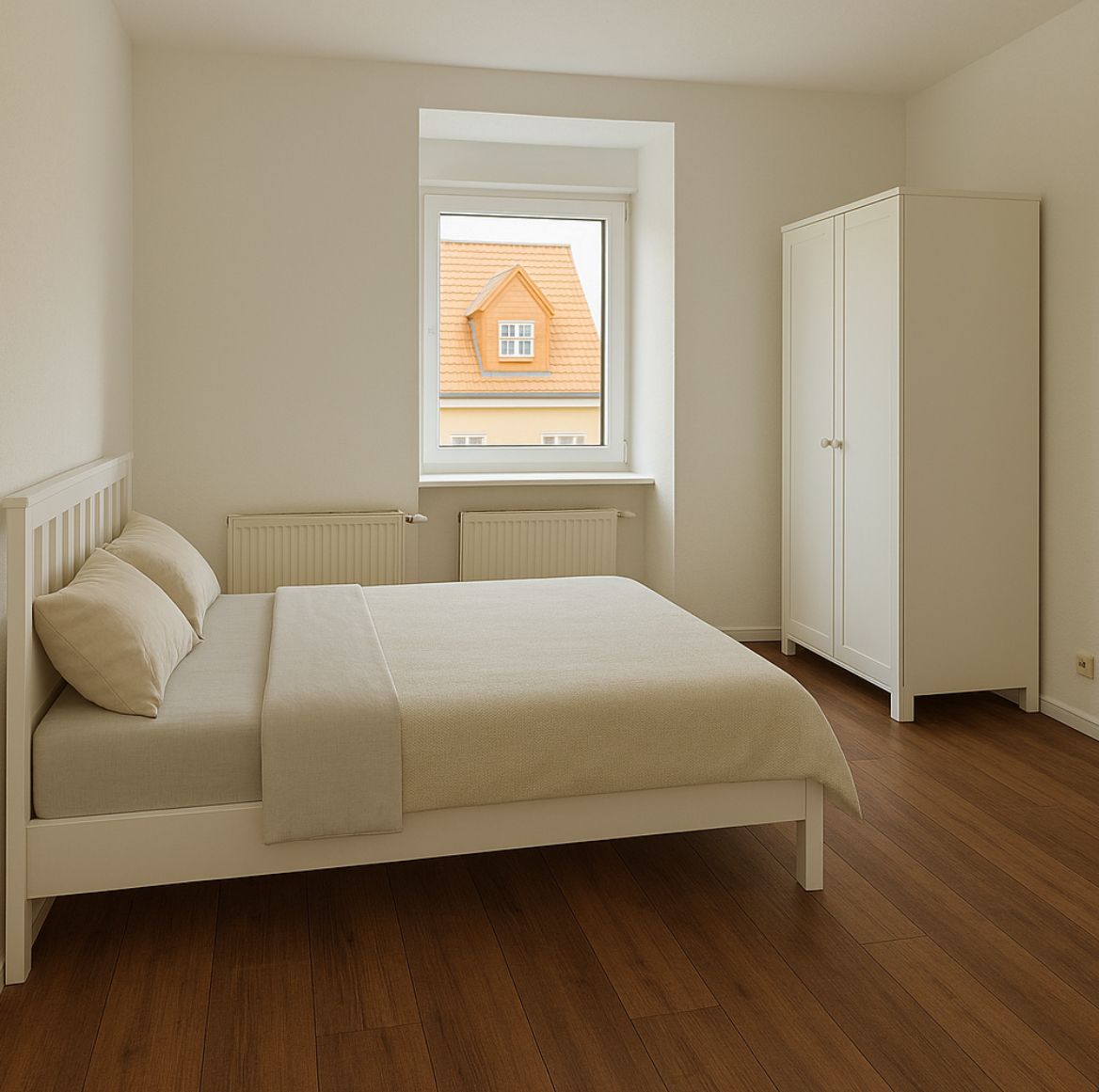 Charming 3-Room Apartment with Balcony, Fitted Kitchen & Shared Garden in Stadtfeld Ost