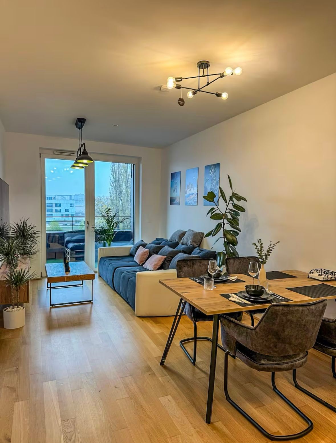 Castle hill view with modern comfort.