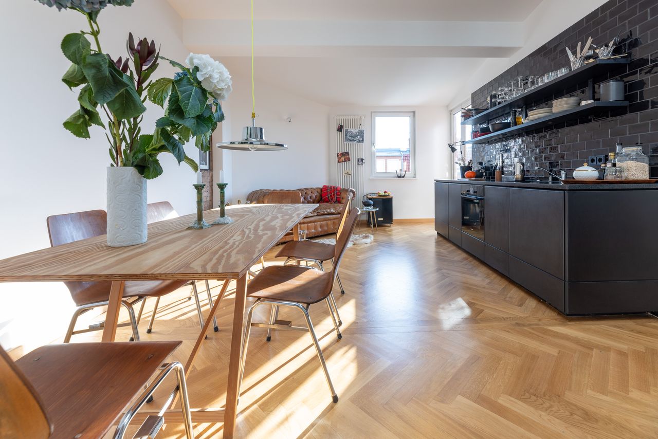 Stylishly furnished architect's flat above the roofs of Berlin