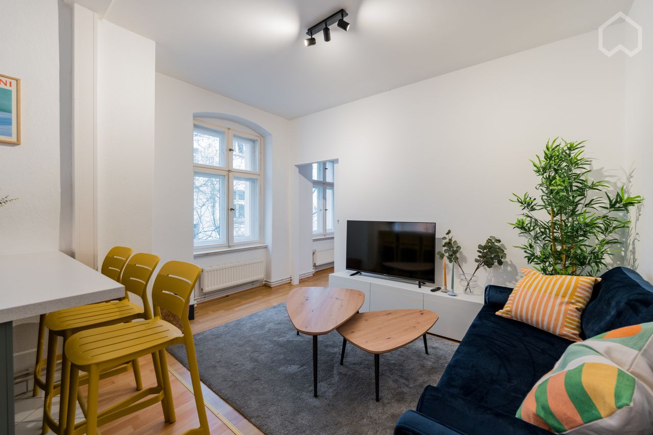 Great, spacious 2 room apartment next to Mauerpark with modern furniture